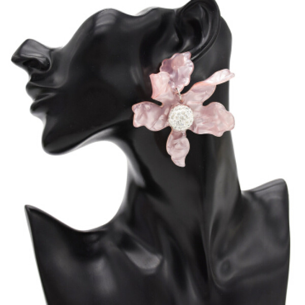 E-4798 Korean Style Fashion Jewelry Crystal Flower Stud Earrings For Women