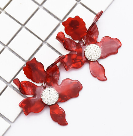 E-4798 Korean Style Fashion Jewelry Crystal Flower Stud Earrings For Women