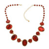 N-0781 New Fashion Charming Rhinestone Drop Gem Lovely Flowers Choker Necklace