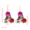 E-4778  Handmade Bohemian Flower Sequins Beaded Rhinestone Drop Earrings Hook Earring for Women