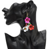 E-4778  Handmade Bohemian Flower Sequins Beaded Rhinestone Drop Earrings Hook Earring for Women