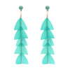 E-4797 3 Colors Trendy Summer Beach Feather Drop Earring For Women Jewelry Design