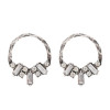 E-4795 Vintage Silver Gold Metal Rhinestone Drop Dangle Earrings for Women Boho Wedding Party Jewelry