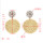 E-4796 New Fashion Bamboo Raft Weaving Handmade Round Pendant Earrings Bohemian Glass Crystal  Rhinestone Drop Earrings Hook Earring for Women jewelry