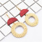 E-4809 New Fashion Bamboo Raft Weaving Handmade Round Pendant Earrings Bohemian Drop Earrings Hook Earring for Women jewelry