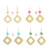 E-4808 Handmade Acrylic Beads Woven Rattan Long Drop Dangle Earrings for Women Boho Wedding Party Jewelry