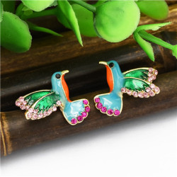 E-4804 Trendy Gold Bird Rhinestone Stud Earring Drop Earring For Women Jewelry Design