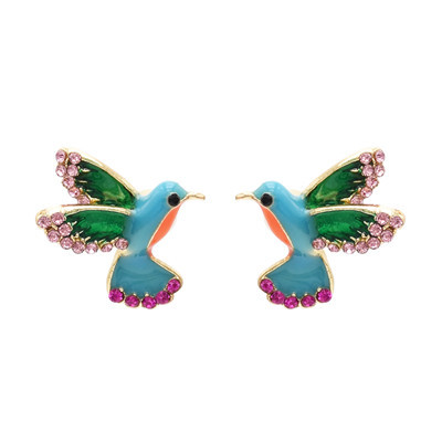 E-4804 Trendy Gold Bird Rhinestone Stud Earring Drop Earring For Women Jewelry Design