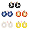 E-4812 5 Colors Trendy Summer Beach Short Tassel Sequins Flower  Drop Earring For Women Jewelry Design