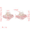 E-4807 Korean Style Fashion Jewelry Pearl Tassel Stud Earrings For Women