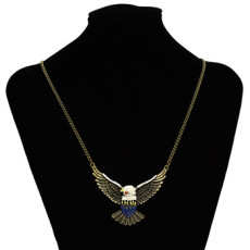 N-3382 Fashion Vintage Style Colorful Glazed Fly Wing Eagle Pendant Necklace Jewelry