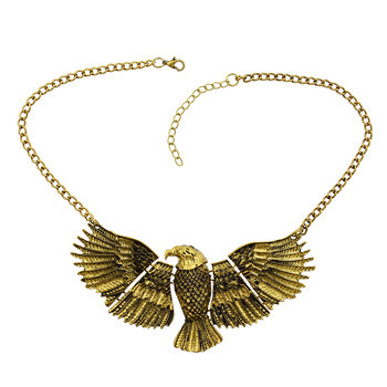 N-3252 European style Fashion The eagle expanded its wings Choker Bib Necklace