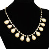 N-4262 New Design Crystal Gemstone Drop Charm Tassels Gold Tone Choker Necklace