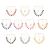 N-4262 New Design Crystal Gemstone Drop Charm Tassels Gold Tone Choker Necklace