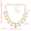 N-4262 New Design Crystal Gemstone Drop Charm Tassels Gold Tone Choker Necklace