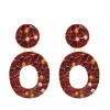 E-4822 6 Colors Fashion Rhinestone Enamel Drop Earrings for Women Wedding Party Jewelry Gift