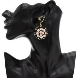E-4820 Handmade Bohemian Flower Rhinestone Drop Earrings Hook Earring for Women Party Jewelry