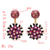 E-4820 Handmade Bohemian Flower Rhinestone Drop Earrings Hook Earring for Women Party Jewelry