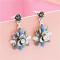 E-4816 2 Colors Trendy Vintage Silver Solid Flower Shape Rhinestone Earring For Women Jewelry Design