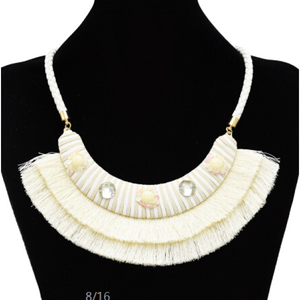 N-7112 5 Colors Bohemain Leather Chain Fringe Tassel Pendant Necklaces for Women Wedding Party Jewelry