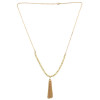 N-6378-WH Bohemian Ethnic Long Gold Tassel White Resin Beads Statement Necklace Party Jewelry