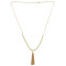 N-6378-WH Bohemian Ethnic Long Gold Tassel White Resin Beads Statement Necklace Party Jewelry