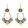 E-4815 Vintage Elegant Simulated Glass Crystal Rhinestone Long Drop Earrings for Women Bridal Wedding Party Jewelry