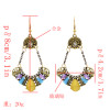 E-4815 Vintage Elegant Simulated Glass Crystal Rhinestone Long Drop Earrings for Women Bridal Wedding Party Jewelry
