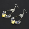 E-4815 Vintage Elegant Simulated Glass Crystal Rhinestone Long Drop Earrings for Women Bridal Wedding Party Jewelry