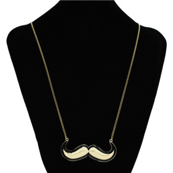 N-2830 Fashion Colorful Enamel Gold Plated Personalized Beard Shape Pendant Necklace