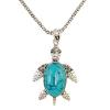 N-6512-T  Bohemian Vintage Ethnic Silver plated Gypsy Tortoise Pendant Necklaces Rhinestone Bracelet Jewelry Set