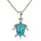 N-6512-T  Bohemian Vintage Ethnic Silver plated Gypsy Tortoise Pendant Necklaces Rhinestone Bracelet Jewelry Set