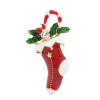 P-0411 2 Styles Sewing Machine Christmas Socks Brooch Pins for Women Party Fashion Accessories