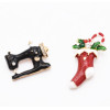 P-0411 2 Styles Sewing Machine Christmas Socks Brooch Pins for Women Party Fashion Accessories