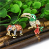 P-0412 4 Styles Trendy Bohemian Animal Gold Rhinestone Brooch For Women Jewelry Design