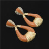 E-4830 6 Colors Personality Trendy Alloy Water Prop Shapes Rhinestone Earring For Women Jewelry Design