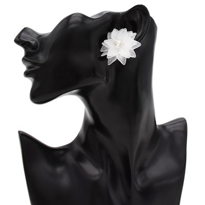 E-4827 Elegant Acrylic Petal Flower Stud Earring Rhinestone Crystal Earrings for Women
