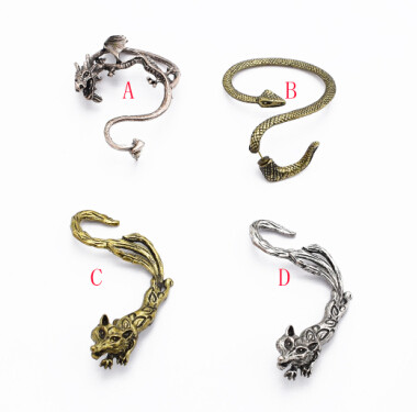 E-1203 E-1205 E-1204 4 Styles  Fashion Gothic Punk Silver Bronze  plated Cuff Clip Earings Unique stud Earrings Jewelry