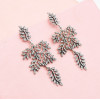 E-4832 2 Colors Personality Trendy Alloy Leaf Shapes Rhinestone Earring For Women Jewelry Design