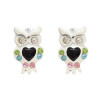 E-1662 6Colors Fashion Charm Cute Enamel Owl Stud Earrings Jewelry for Girls