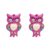 E-1662 6Colors Fashion Charm Cute Enamel Owl Stud Earrings Jewelry for Girls
