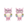E-1662 6Colors Fashion Charm Cute Enamel Owl Stud Earrings Jewelry for Girls