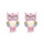 E-1662 6Colors Fashion Charm Cute Enamel Owl Stud Earrings Jewelry for Girls