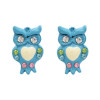 E-1662 6Colors Fashion Charm Cute Enamel Owl Stud Earrings Jewelry for Girls