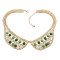 N-0788 Fashion Charming Rhinestone Gold Plated Metal Round Resin Gem Choker Necklace