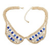 N-0788 Fashion Charming Rhinestone Gold Plated Metal Round Resin Gem Choker Necklace