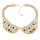 N-0788 Fashion Charming Rhinestone Gold Plated Metal Round Resin Gem Choker Necklace