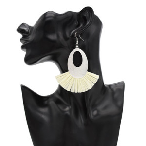E-4836 8 Colors Trendy Sheet Metal Plastic Paper Tassel Drop Earring For Women Jewelry Design