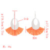 E-4836 8 Colors Trendy Sheet Metal Plastic Paper Tassel Drop Earring For Women Jewelry Design