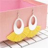 E-4836 8 Colors Trendy Sheet Metal Plastic Paper Tassel Drop Earring For Women Jewelry Design